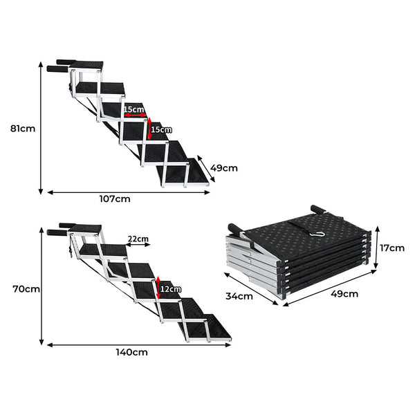 Pawz Dog Ramp Pet Stair Car Suv Travel Step Foldable Pet Transport