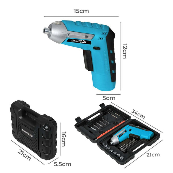 Traderight 4V Cordless Screwdriver 1300Mah 210Rpm Speed Screw Guns & Screwdrivers