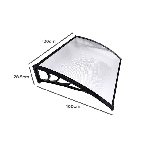 Mountview Door Awning Outdoor 1M X 1.2M Transparent 1X1.2M Awning & Canopy Parts
