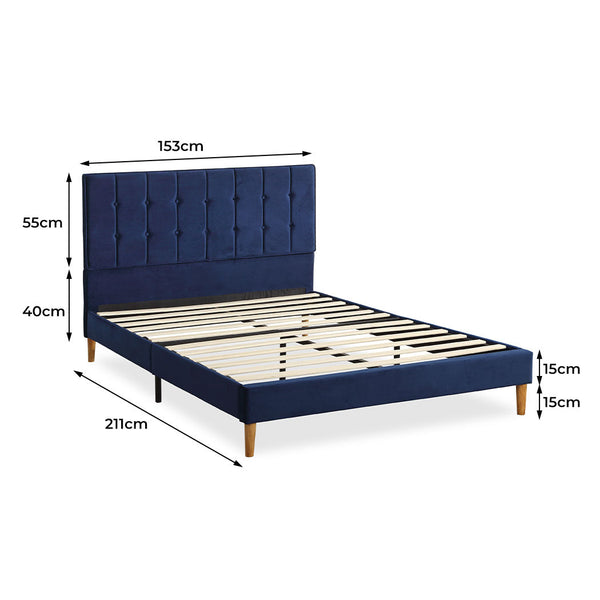 Levede Bed Frame Queen Size Mattress Blue Queen Bed Frames