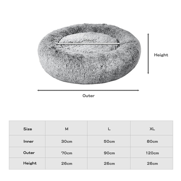 Pawz Pet Bed Memory Foam Dog Donut Charcoal Medium Pet Beds