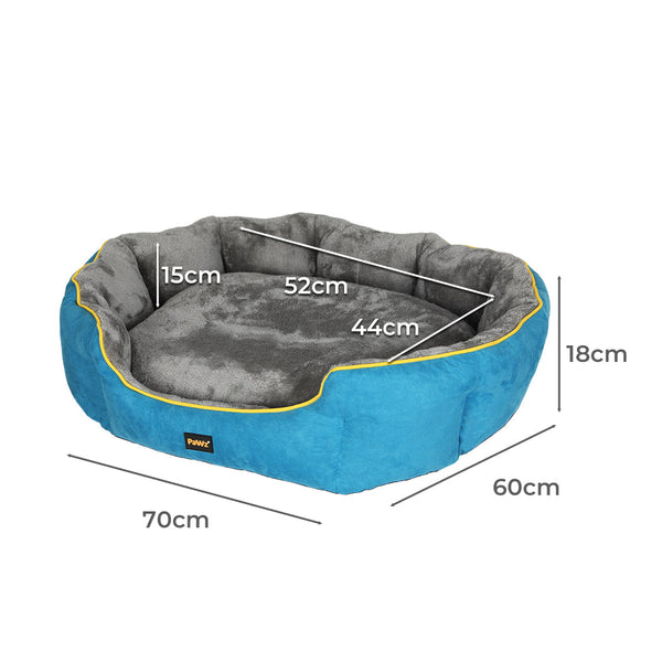 Pawz Electric Pet Heater Bed Heated M Blue Medium Pet Beds