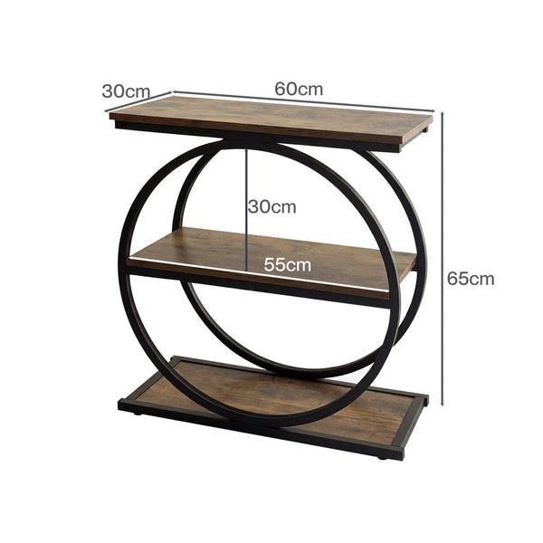 Levede Narrow Side Table 3 Tiers End Adjustable Sofa Bedroom Brown & Black Side Tables