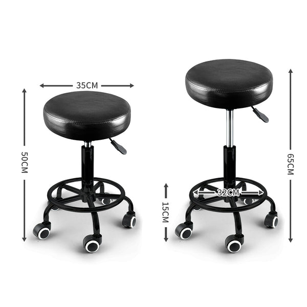 Levede Salon Stool Swivel Bar Stools Black With Stand Salon Stools