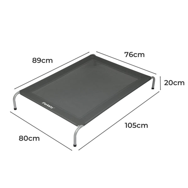 Pawz Elevated Trampoline Pet Bed Dog L Grey Large Pet Beds