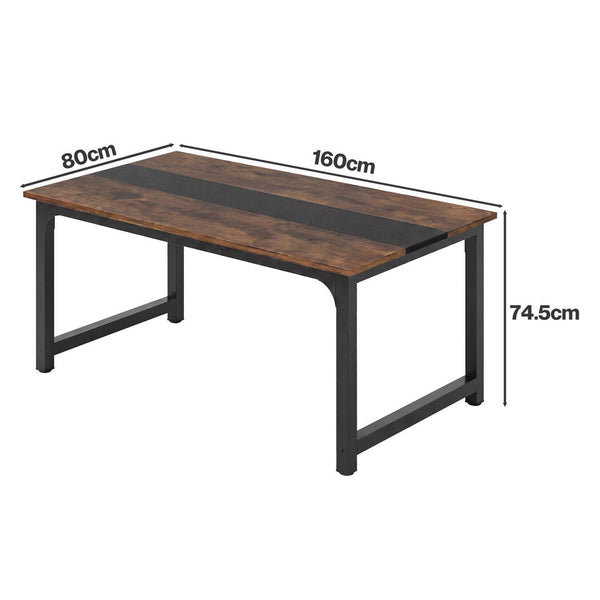 Levede 160Cm Industrial Dining Table 4 Seater Walnut & Black Dining Sets