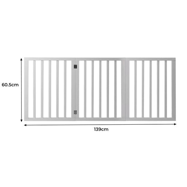 Pet Gate Dog Fence Retractable White 139Cm X 60.5Cm 1.8Cm Fences & Pens