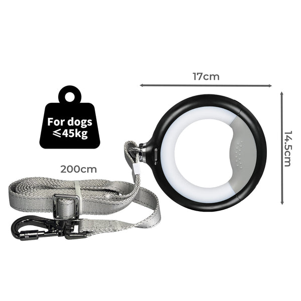 Pawz Led Dog Leash Lead Walking Rope Black Leads & Head Collars