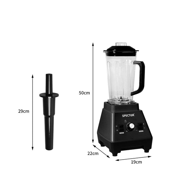 Spector 2L Commercial Blender Mixer Black Countertop Blenders