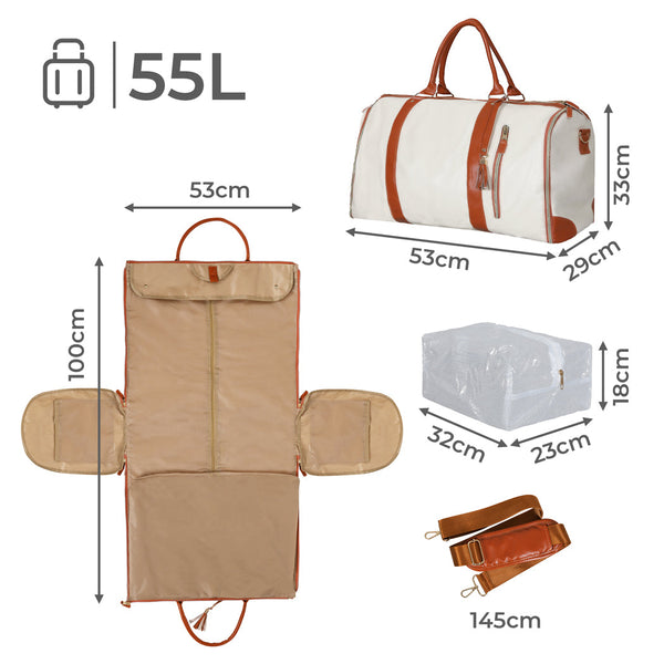 Slimbridge Hanging Suit Duffel Beige Garment Bags