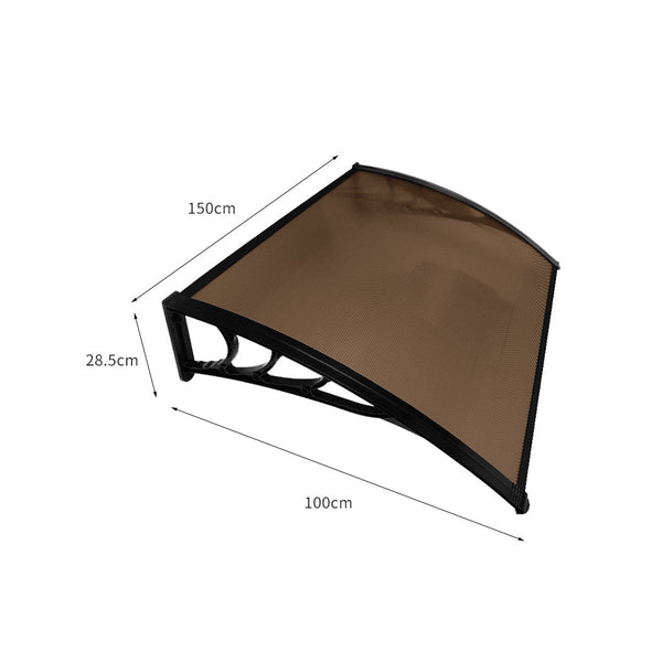 Mountview Door Awning Outdoor 1M X 1.5M Brown 1X1.5M Awning & Canopy Parts