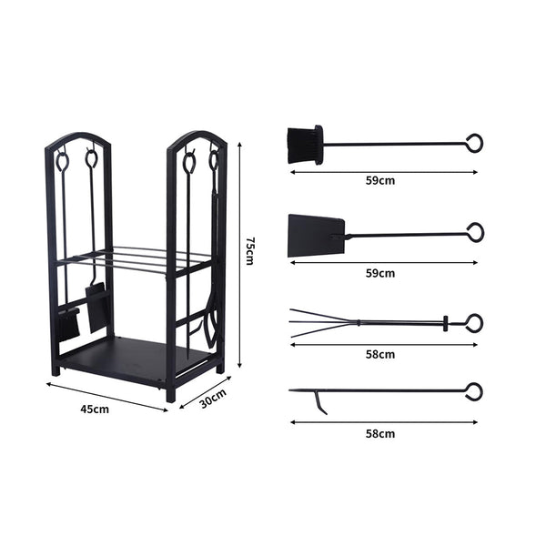 Traderight Firewood Rack 4 Fireplace Fireplace & Stove Accessories