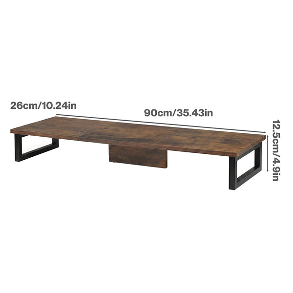 Levede Computer Monitor Stand Dual Riser Desk Shelf Ergonomic White 90Cm Monitor Mounts & Stands