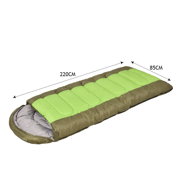 Mountview Sleeping Bag Outdoor Camping Green Sleeping Bags
