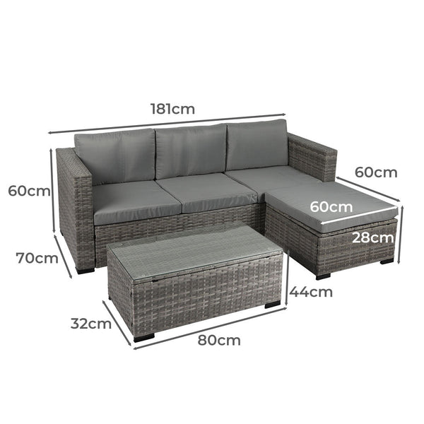 Levede 5Pcs Outdoor Sofa Set Patio Furniture Patio Furniture Sets
