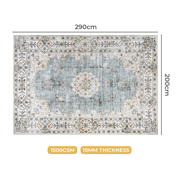 Marlow Floor Rug Short Pile Washable Vintage Carpet Soft Plush Non Slip 200X290 Rugs