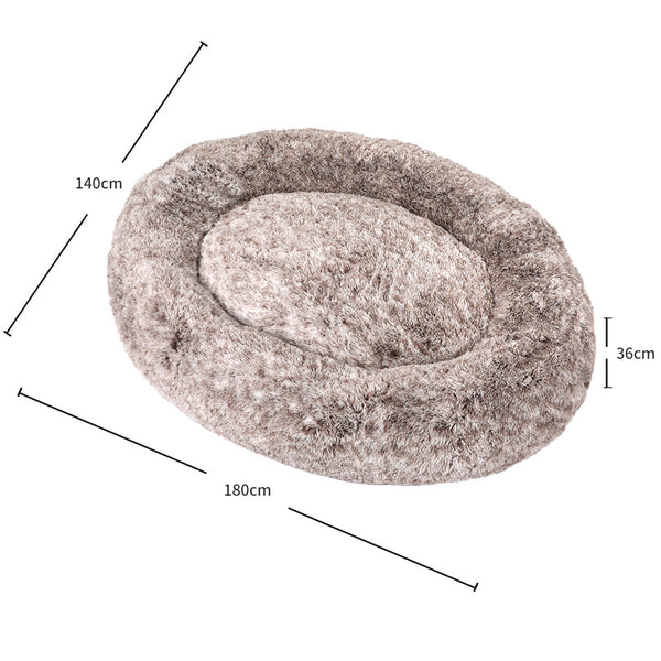 Thenapbed Human Size Pet Bed 1.8M Fluffy Brown Soft Comfortable For Pets And Owners Pet Beds