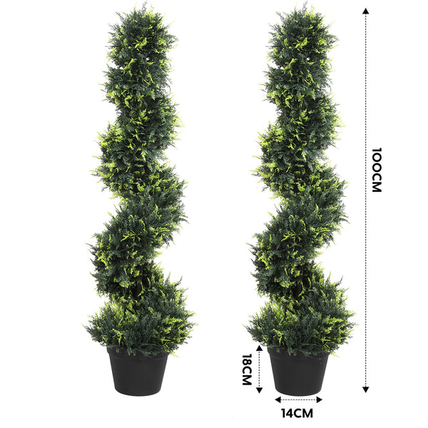 Lambu Artificial Spiral Cedar Tree Realistic Green Foliage Uv Resistant Artificial Plants