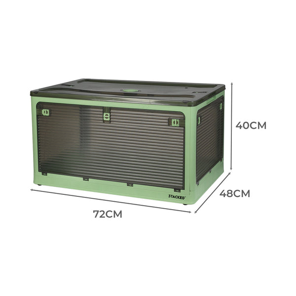 Storage Box Plastic Stackable Container L Green Large Storage Boxes