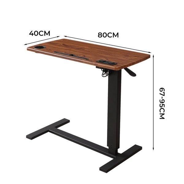 Levede Mobile Standing Desk Foldable Light Brown Standing Desks