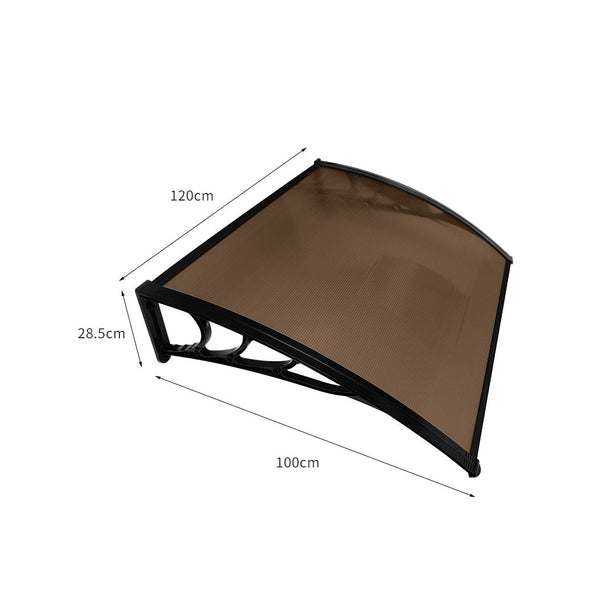 Mountview Door Awning Outdoor 1M X 1.2M Brown 1X1.2M Awning & Canopy Parts