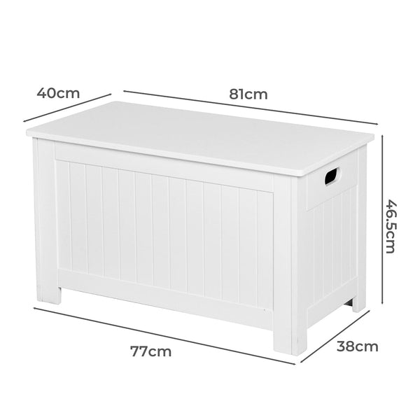 Levede Kids Toy Box Storage Chest Cabinet White Toy Boxes