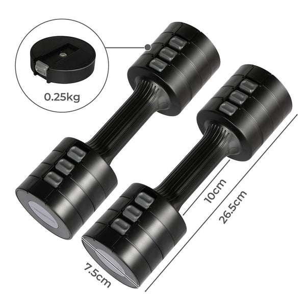 Centra A Pair Of 1Kg To 5Kg Black Dumbbells