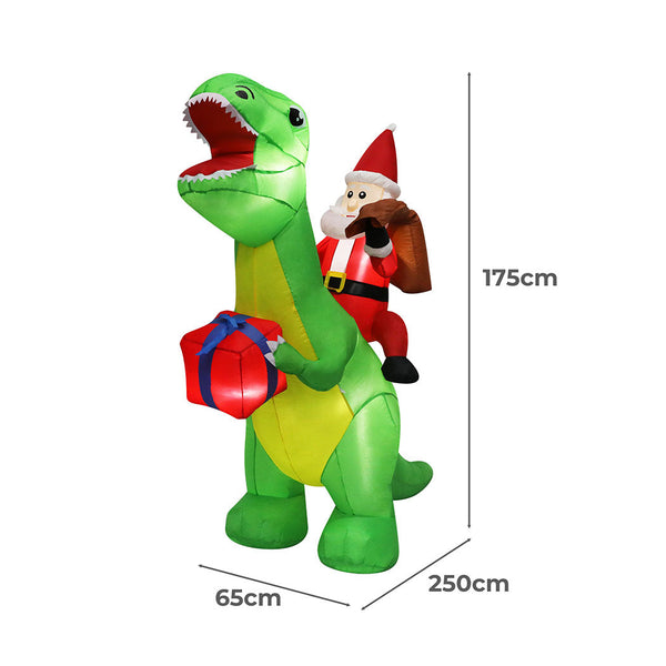 Santaco Christmas Inflatables Outdoor Claus Riding Dinosaur Lights Dcor Seasonal Decorations