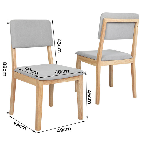 Levede 2X Armless Upholstered Seat Modern Comfort Set Dining Chairs