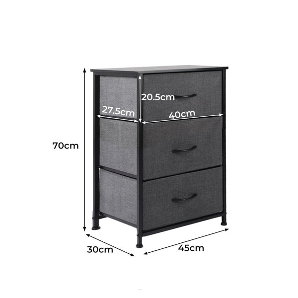 Levede Storage Cabinet Tower Chest Dark Grey Cabinets & Cupboards