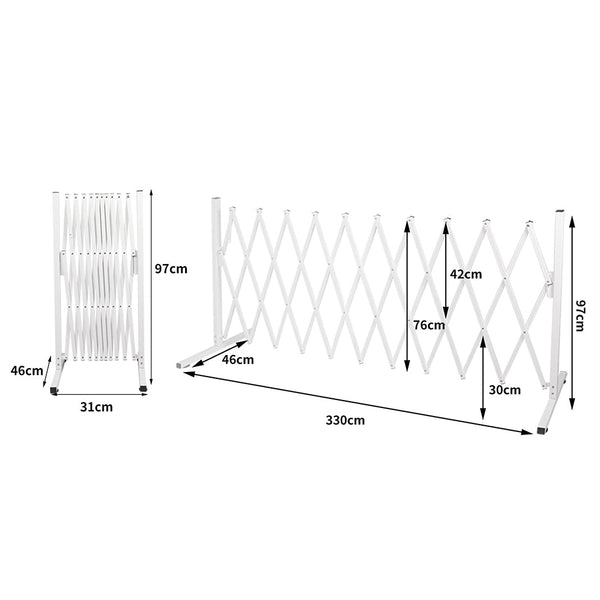 Garden Security Fence Gate Expandable White Gates
