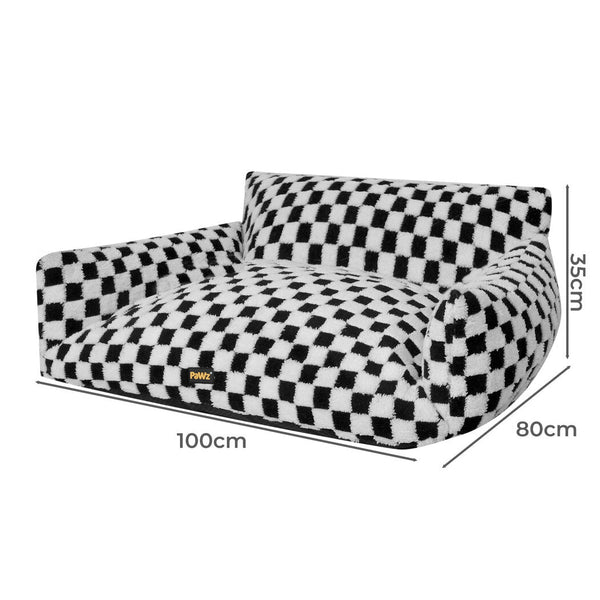 Pawz Pet Bed Plush Checkered Dog Washable Cat Pet Beds
