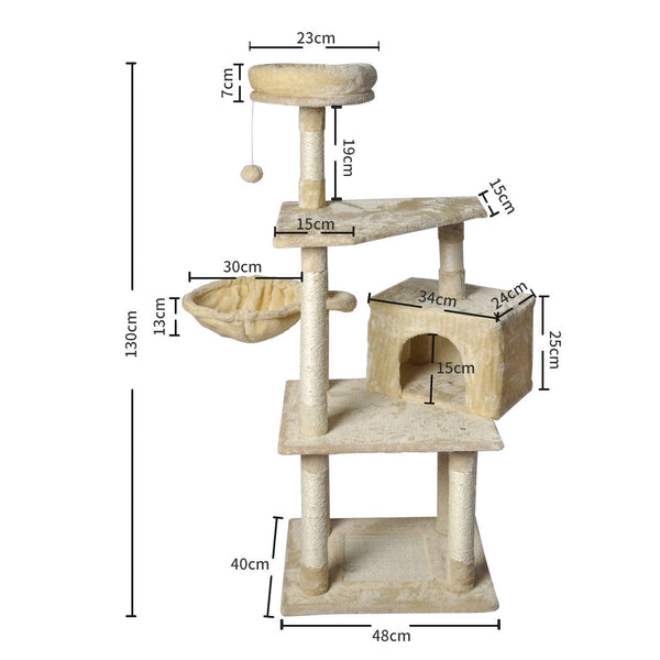 Pawz Cat Tree Toy Scratching Post Scratcher Beige Furniture & Scratchers