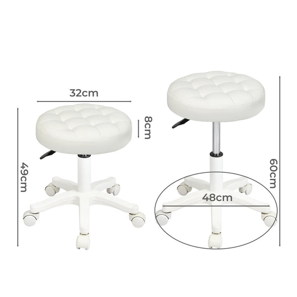 Levede 4X Rolling Bar Stool Swivel Salon Spa Chair Beige Benches Bar Stools