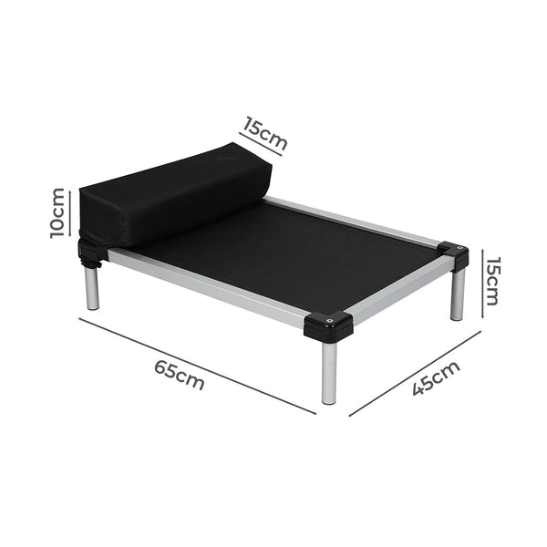 Pawz Pet Trampoline Aluminium Frame M Black Medium Pet Beds