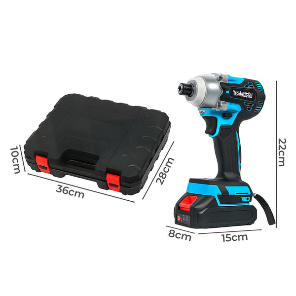 Traderight 21V Impact Driver Cordless400nm2x2.0Ahkit Impact Wrenches