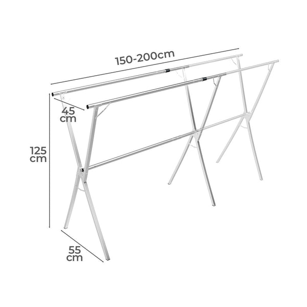 Levede Clothes Drying Airer Foldable 150 200Cm Clothes Airers