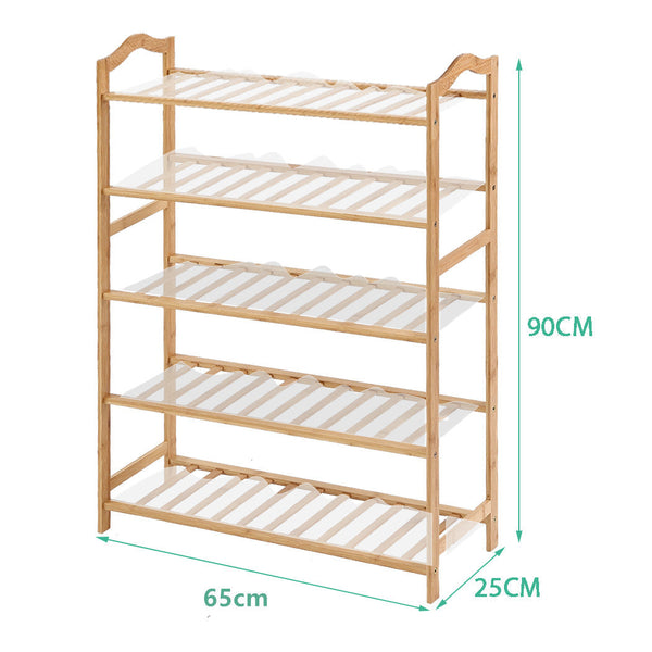 Levede Bamboo Shoe Rack Storage Wooden Shoe Racks