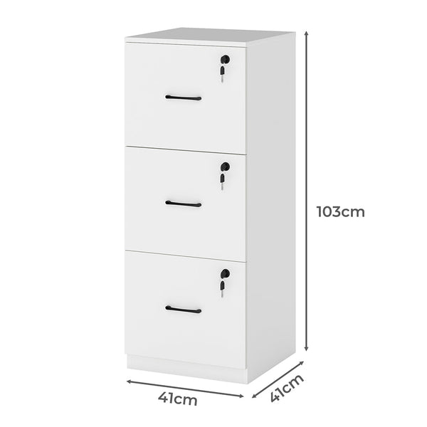 Levede File Cabinet 3 Drawers Filing Storage Filing Cabinets