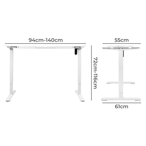 Levede Motorised Standing Desk Frame White Single Standing Desks