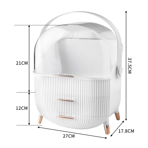 Makeup Organizer Case Drawer Portable White Makeup Bags & Cases