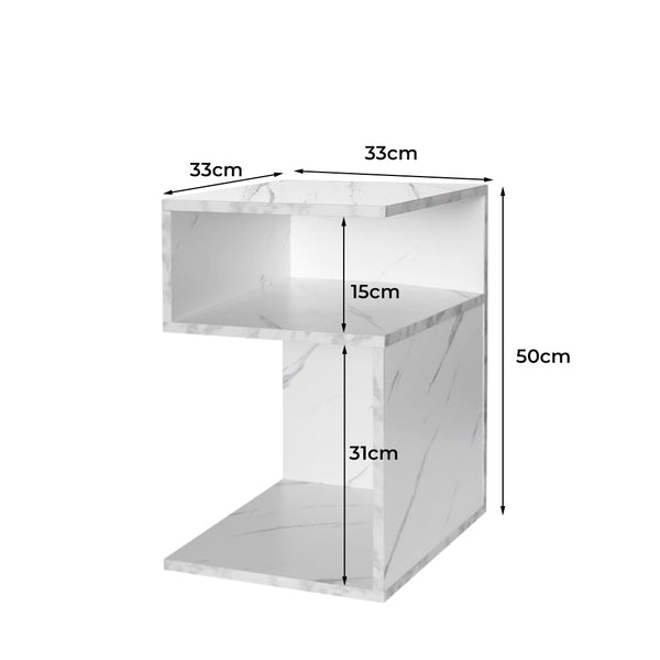 Levede 1X Drawers Side White Bedside Tables