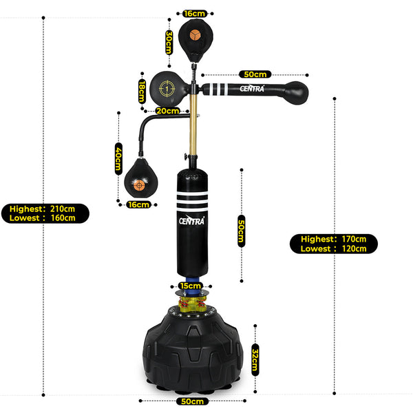 Centra Boxing Speed Ball Free Standing Punching Bag Reflect Reaction Training Punching Bags