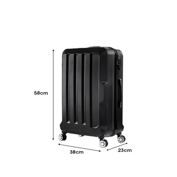 Slimbridge 20" Travel Luggage Lightweight Black Inch Suitcases