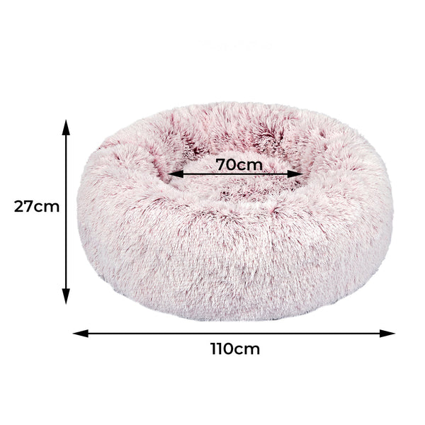 Pawz Pet Bed Cat Dog Donut Nest Calming Xl Pink Large Pet Beds