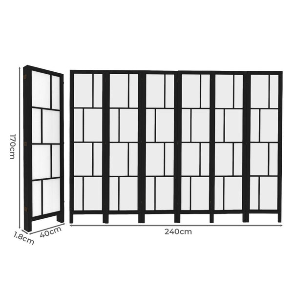 Levede 6 Panel Room Divider 170Cm Freestanding Screen Screens & Room Dividers