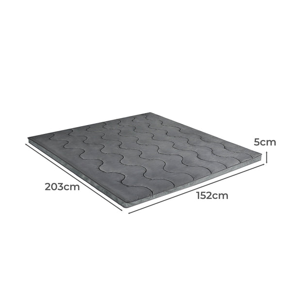 Dreamz Queen Bamboo Charcoal Fibre Pillowtop Mattress Topper Protector Mattress Toppers & Protectors