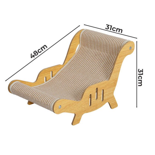 Pawz Cat Scratcher Bed Lounge Chair 2 In 1 Design Durable Scratching Furniture & Scratchers
