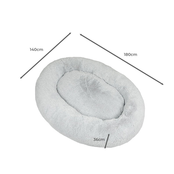 Thenapbed Fluffy Grey 1.8M Human Size Pet Bed Comfortable Soft Plush For Pets And People Pet Beds