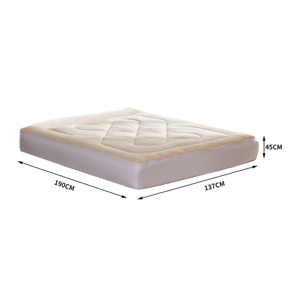 Dreamz Mattress Topper 100% Wool Underlay Double Mattress Toppers & Protectors
